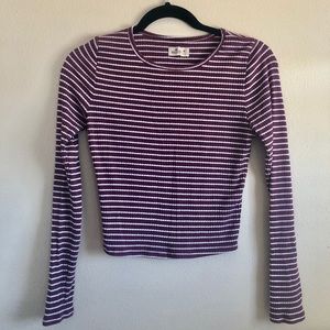 Hollister Ribbed Striped Long Sleeve Shirt